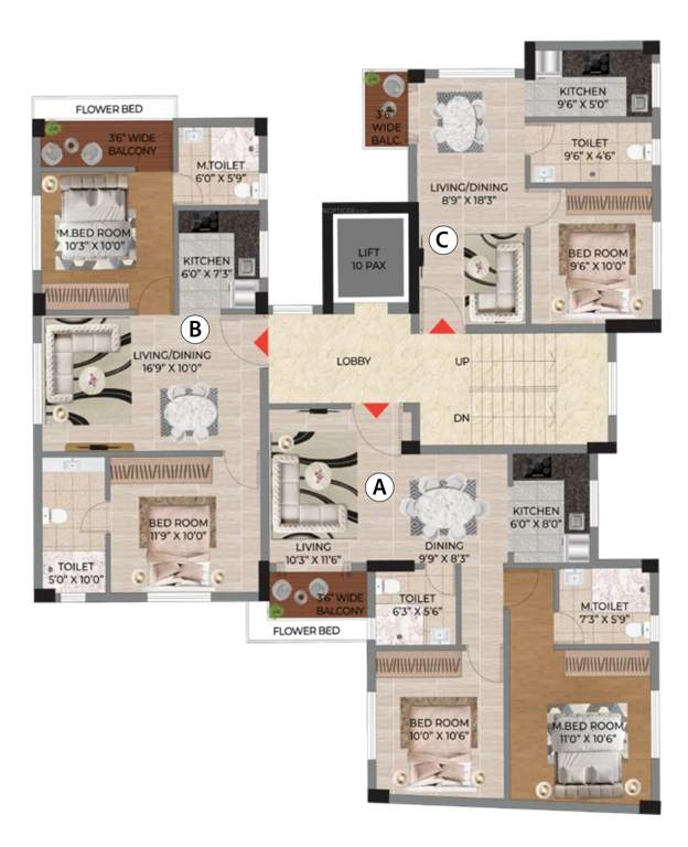  mirage tower Tower B Cluster Plan