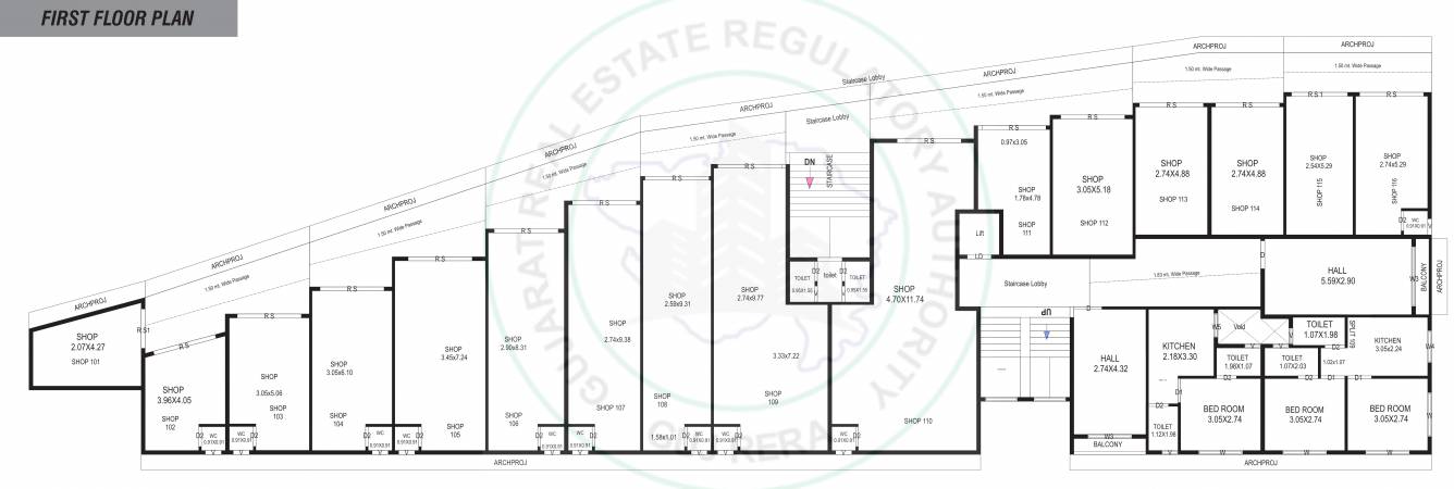 shree dwarkadhish arcade Tower A Cluster Plan for 1st Floor