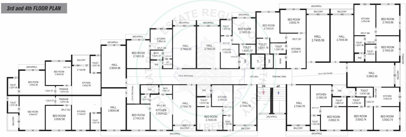 shree dwarkadhish arcade Tower A Cluster Plan from 3rd to 4th Floor
