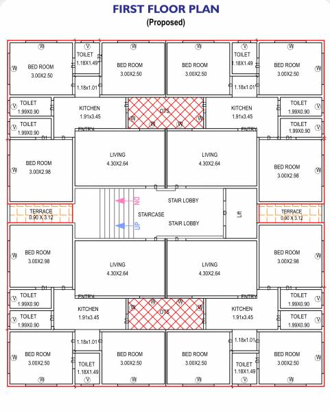 A Cluster Plan for 1st Floor maharudra-residency A Cluster Plan for 1st Floor