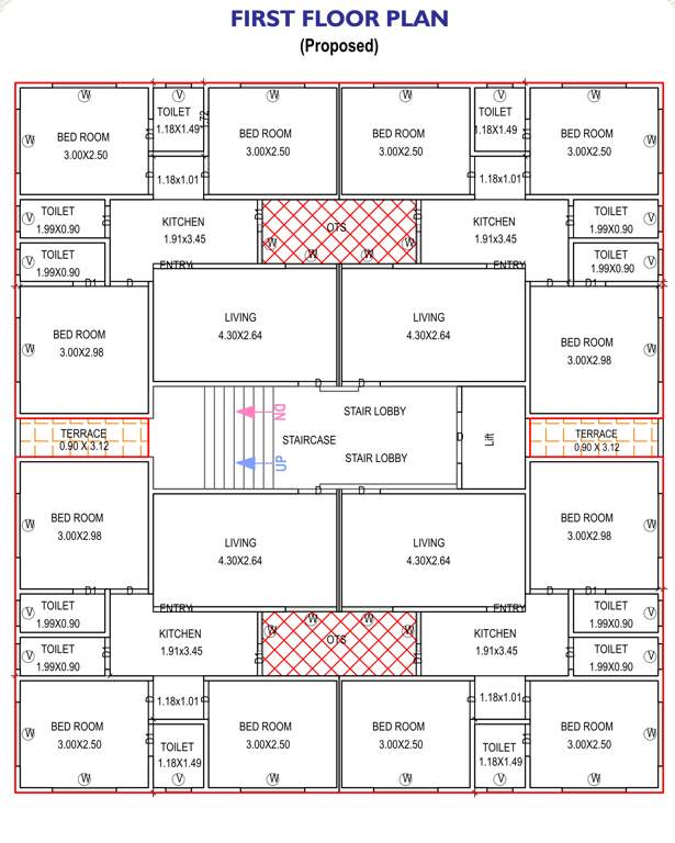  maharudra residency A Cluster Plan for 1st Floor