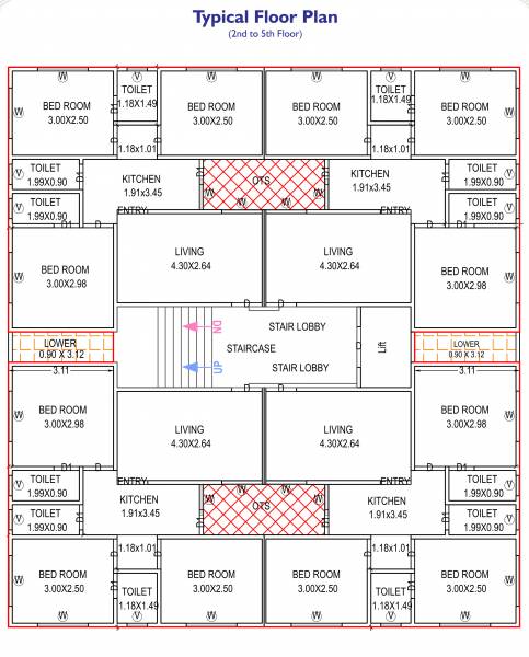 A Cluster Plan from 2nd to 5th Floor maharudra-residency A Cluster Plan from 2nd to 5th Floor