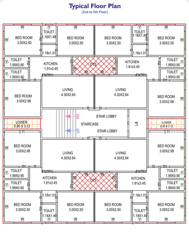  maharudra residency A Cluster Plan from 2nd to 5th Floor