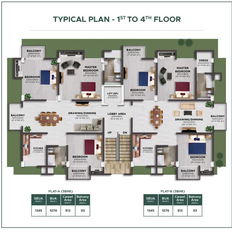  prabhaat Prabhaat Cluster Plan from 1st to 4th Floor