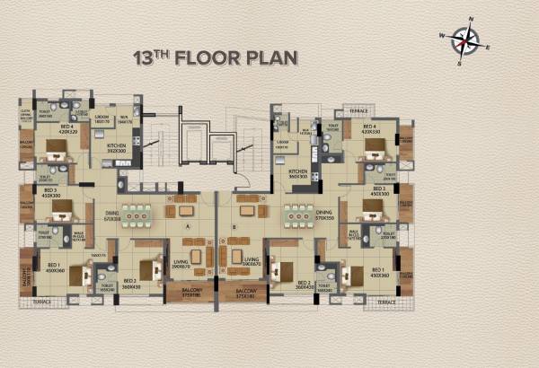  the-one Block A ,B Cluster Plan for 13th Floor