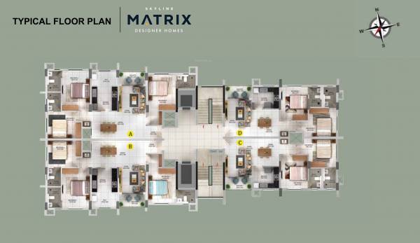  matrix Matrix Cluster Plan from 1st to 9th Floor
