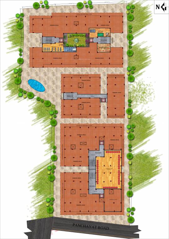  aponjon housing complex Aponjon Housing Complex Block A, B, C, D & E Cluster Plan for ground Floor