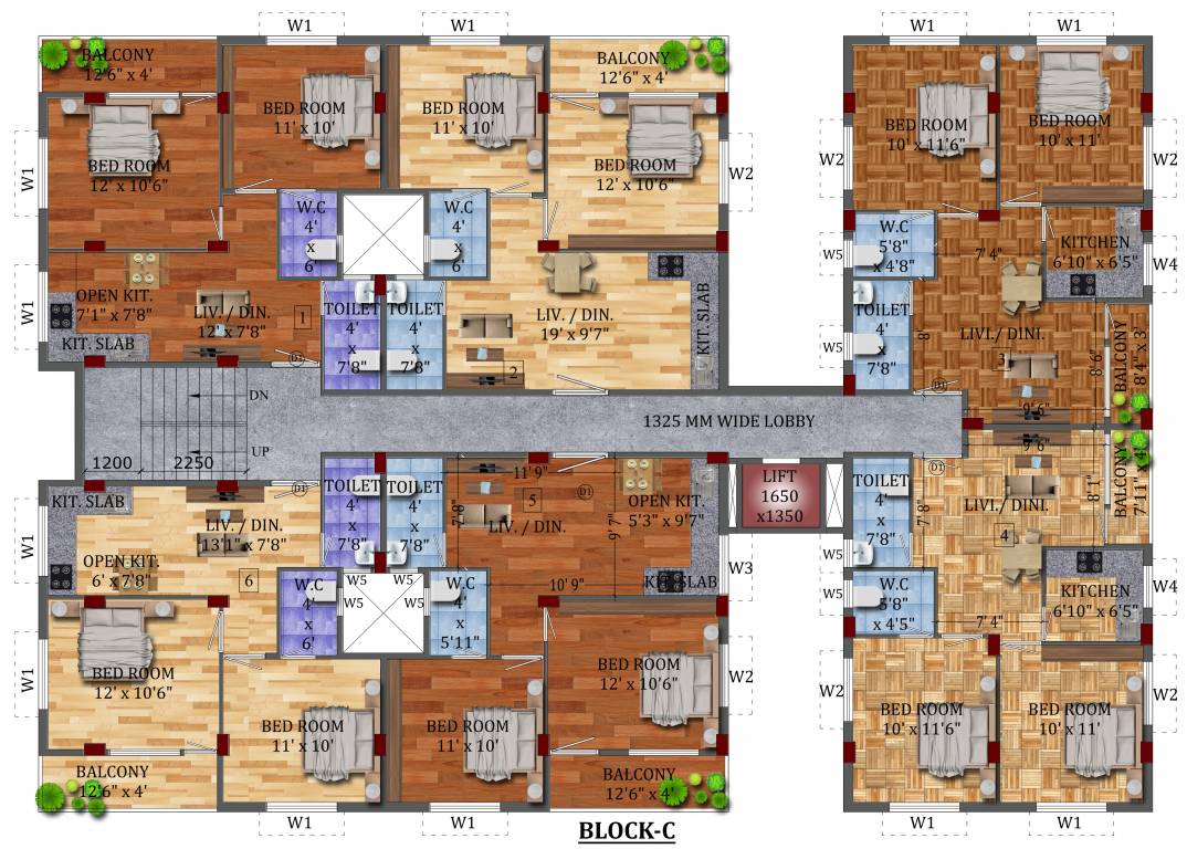 aponjon housing complex Aponjon Housing Complex BlockC Cluster Plan from 1st to 4th Floor