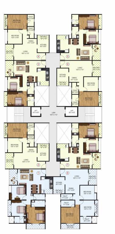  palm drive Wing A Cluster Plan from 2nd to 17th Floor