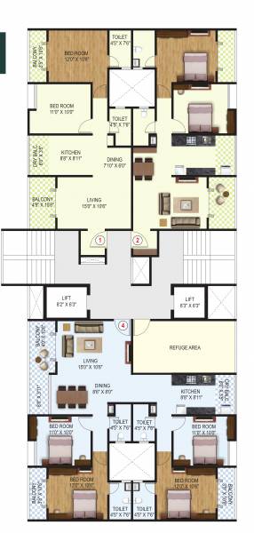  palm-drive Wing B Cluster Plan from 8th to 13th Floor