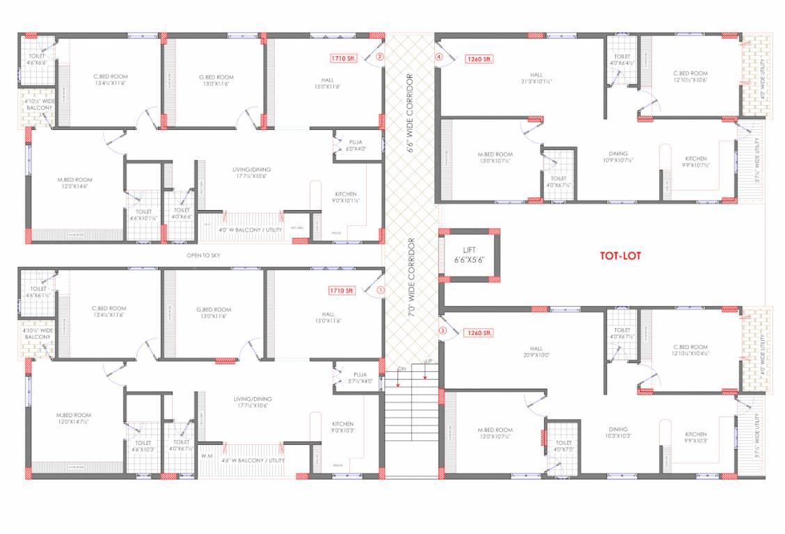  balaji pride Shivbalaji Pride Cluster Plan from 1st to 5th Floor
