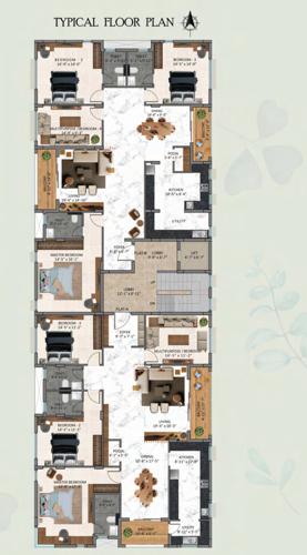  prakriti Bhaggyam Prakriti Cluster Plan from 1st to 5th Floor
