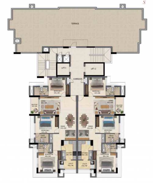  beleza Cluster Plan for 15th Floor