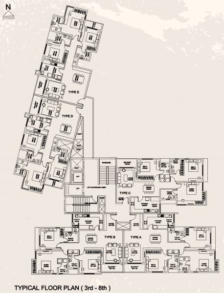 Cluster Plan from 3rd to 8th Floor pearl Cluster Plan from 3rd to 8th Floor