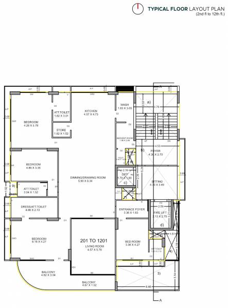  kiara-monolith Kiara Monolith Cluster Plan for typical Floor