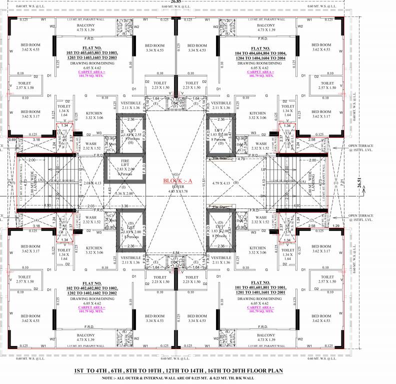  skyzen Tower A Cluster Plan from 1st to 20th Floor