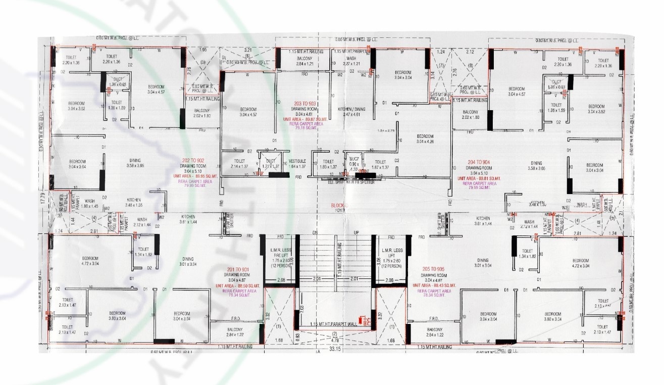  the staple Block D Cluster Plan from 1st to 9th Floor