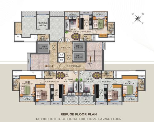  sky-avenue Sky Avenue Cluster Plan from 6th to 24th Floor