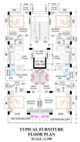  good-luck-co-operative-society Good Luck Co Operative Society Cluster Plan from 1st to 4th Floor