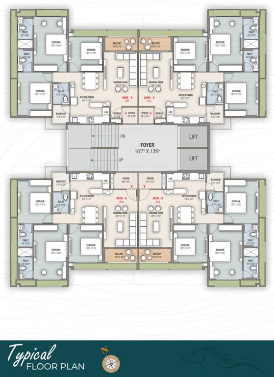  zankar sanidhya Block A Typical Cluster Plan