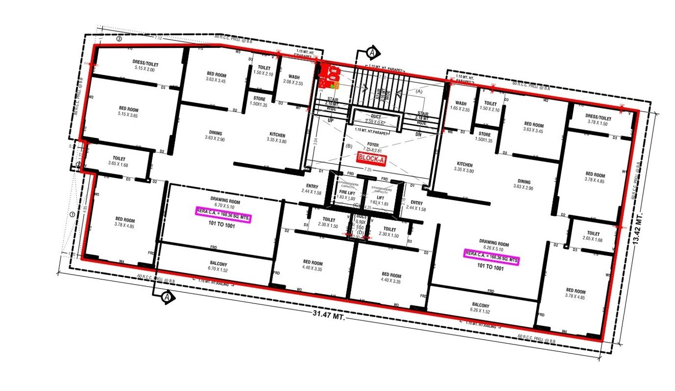  orium antaara Block A Cluster Plan from 1st to 10th Floor