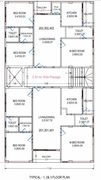 Main Block Cluster Plan from 1st to 3rd Floor bliss Main Block Cluster Plan from 1st to 3rd Floor
