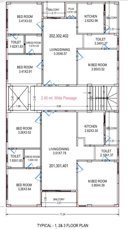  bliss Main Block Cluster Plan from 1st to 3rd Floor