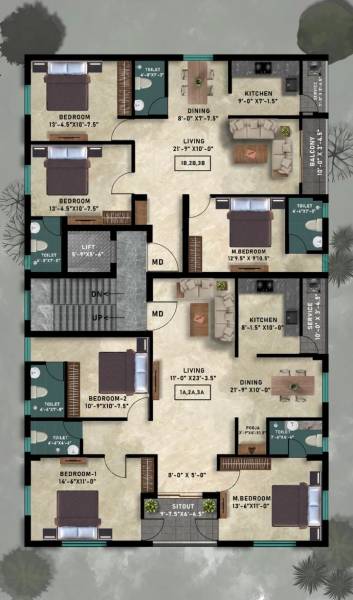 krish-heights Krish Heights Cluster Plan from 1st to 6th Floor