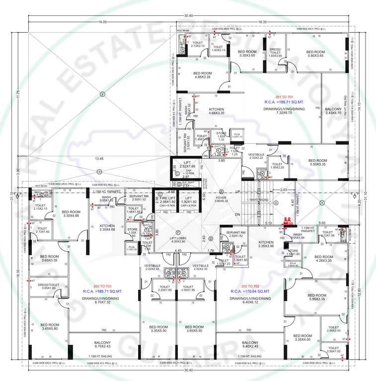  elysian Block A Cluster Plan from 2nd to 5th Floor