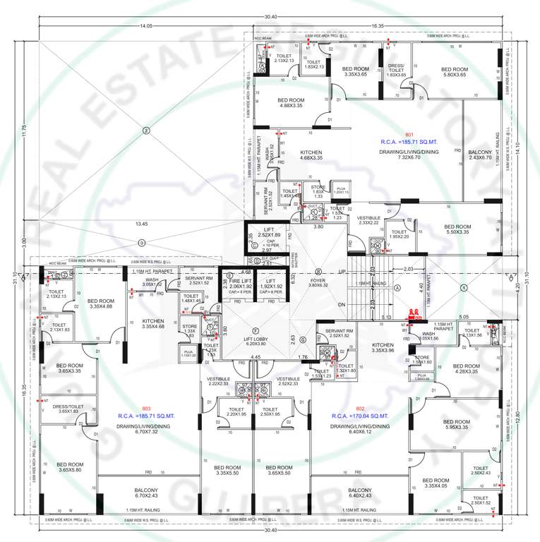  elysian Block A Cluster Plan from 6th to 8th Floor