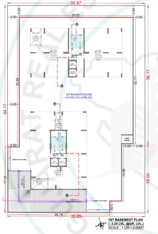  shree hari sky Tower A B Cluster Plan for basement 1 Floor