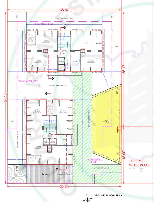 shree hari sky Tower A B Cluster Plan for ground Floor