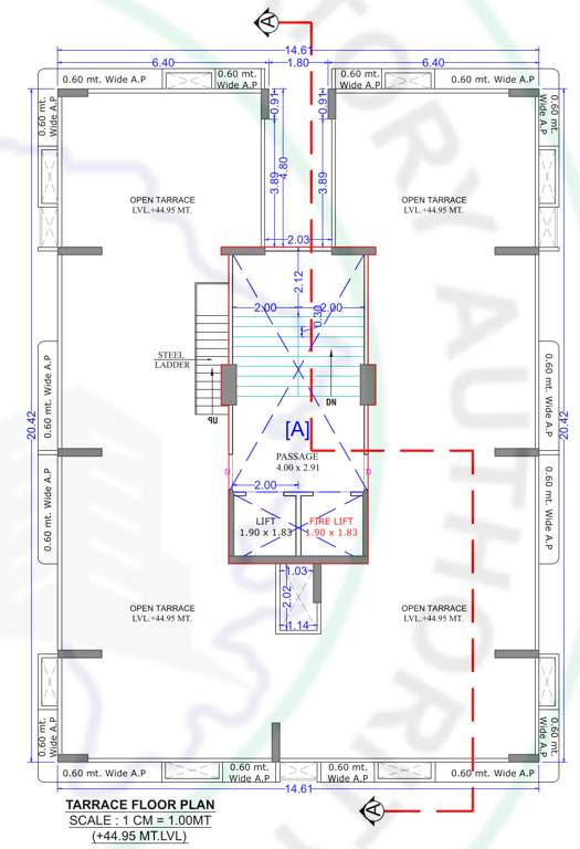  shree hari sky Tower A Cluster Plan for terrace Floor