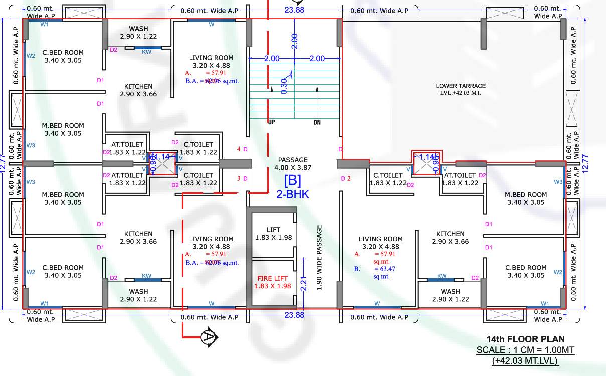  shree hari sky Tower B Cluster Plan for 14th Floor