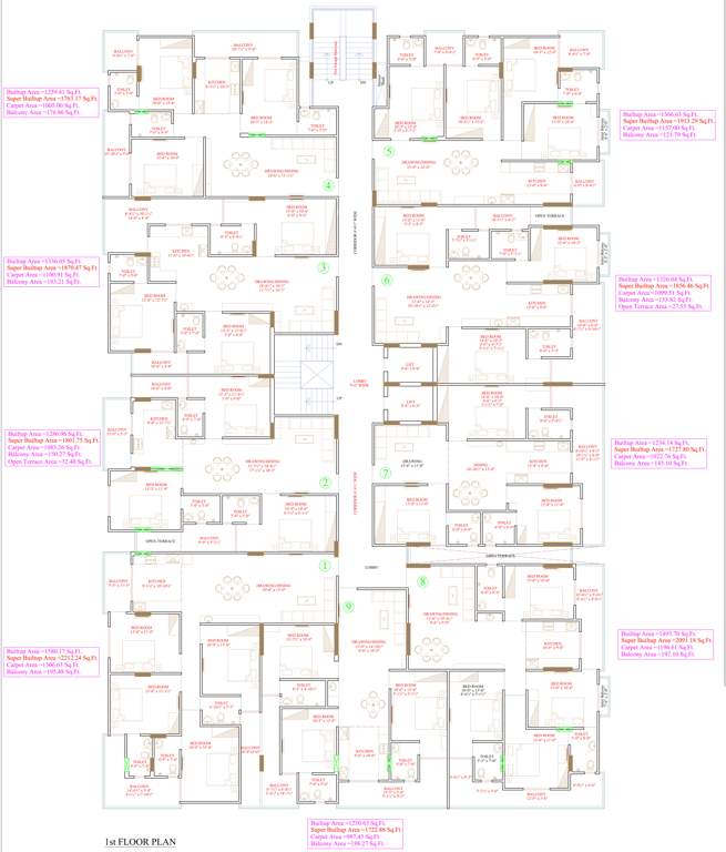  vinayak homes 11 Homes 11 Cluster Plan for 1st Floor