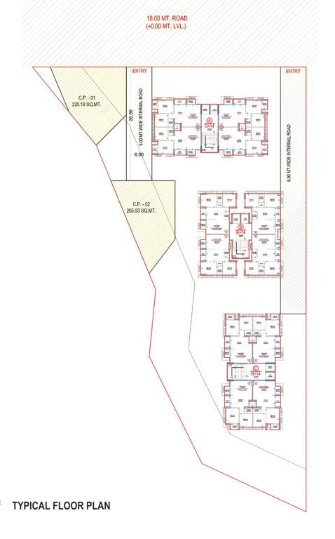  avenue Tower A B C Cluster Plan for typical Floor
