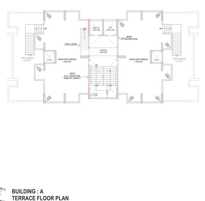  avenue Tower A Cluster Plan for terrace Floor