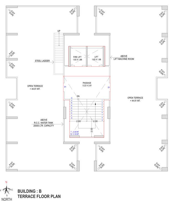  avenue Tower B Cluster Plan for terrace Floor