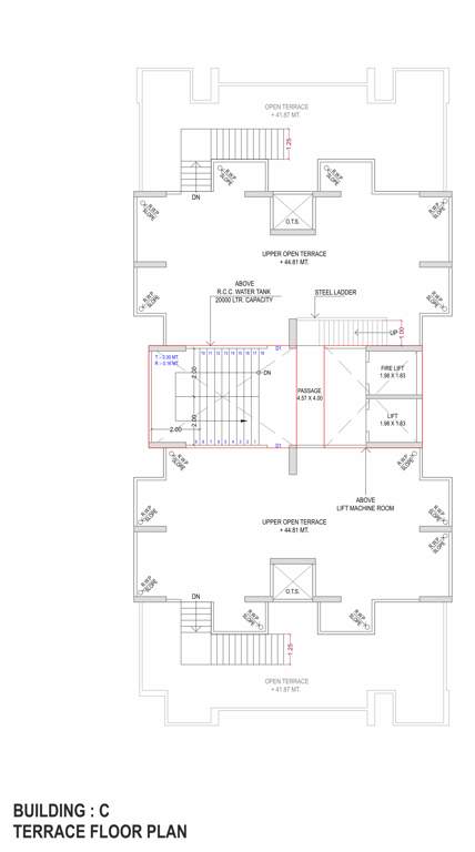  avenue Tower C Cluster Plan for terrace Floor