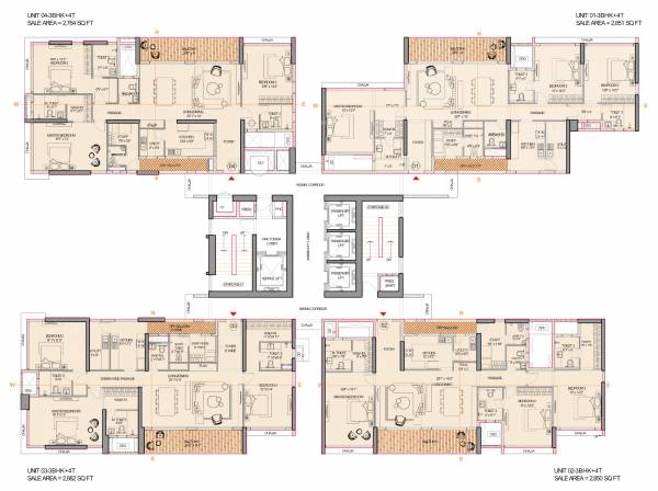 Tower 2 Cluster Plan for Typical Floor clusterPlan of Altis Cruise
