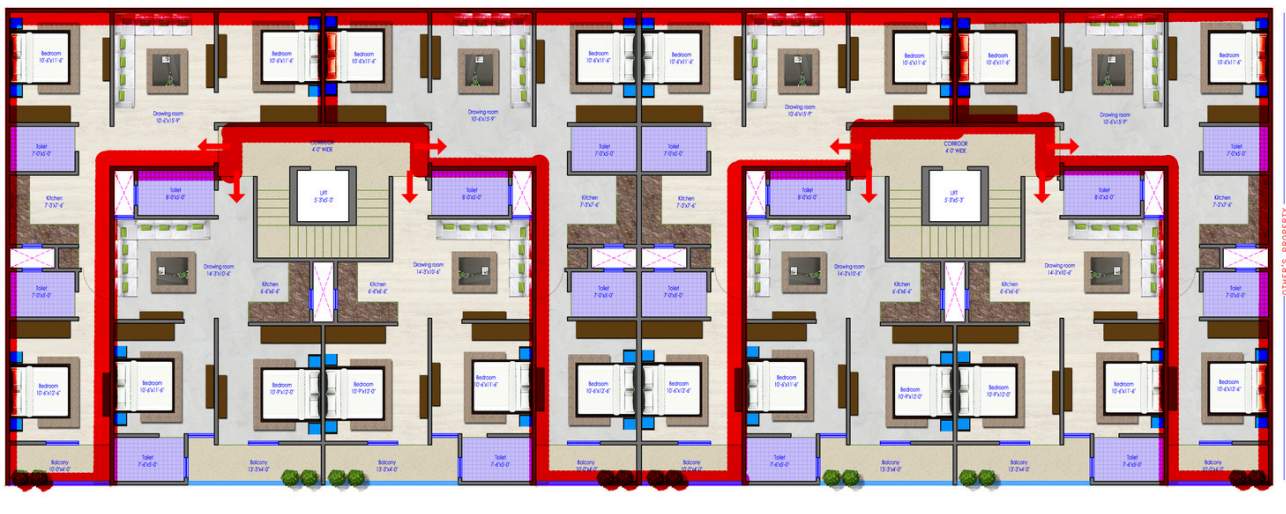  subh laxmi apartments Tower 1 Cluster Plan