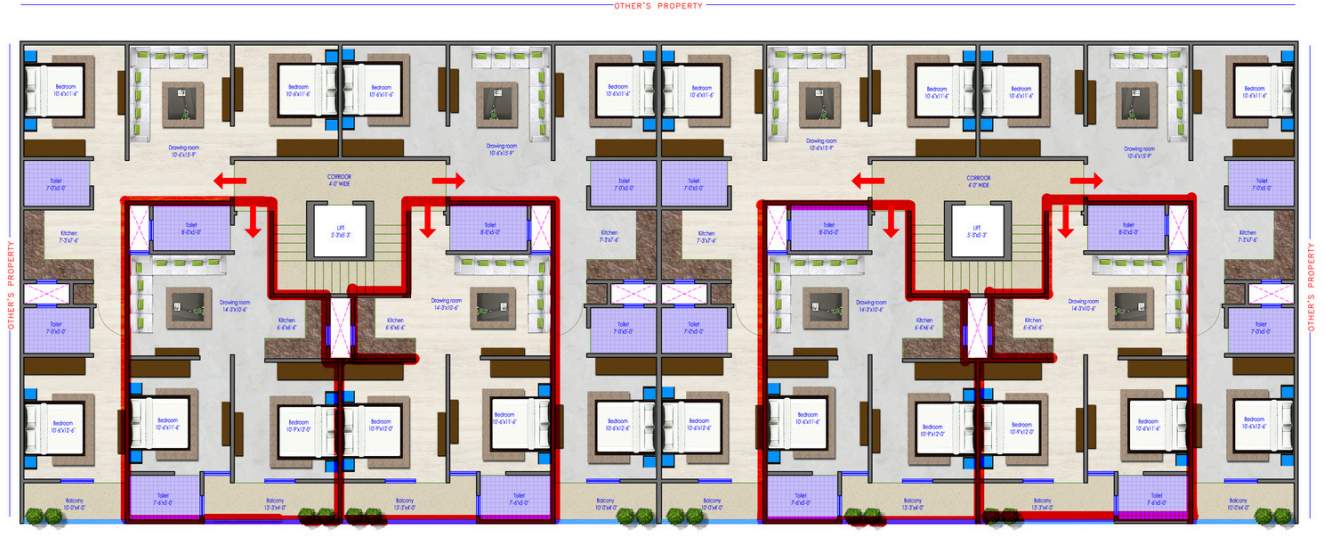  subh laxmi apartments Tower 1 Cluster Plan