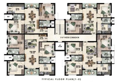 sai-nivaas Sai Nivaas Cluster Plan from 1st to 5th Floor