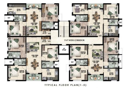  sai-nivaas Sai Nivaas Cluster Plan from 1st to 5th Floor