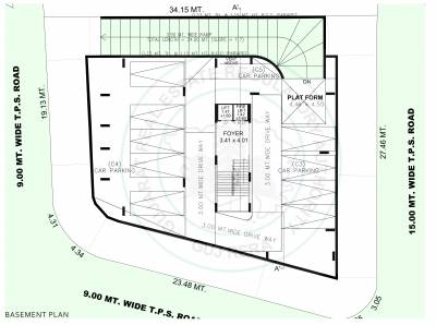  siddharth-green-valley Tower A Cluster Plan for Basement Floor