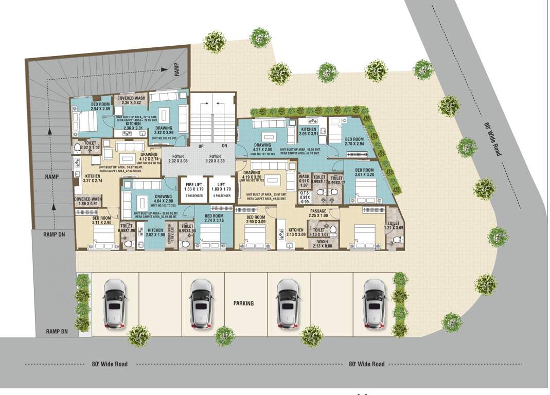  siddhi homes Siddhi Homes Cluster Plan from 1st to 7th Floor