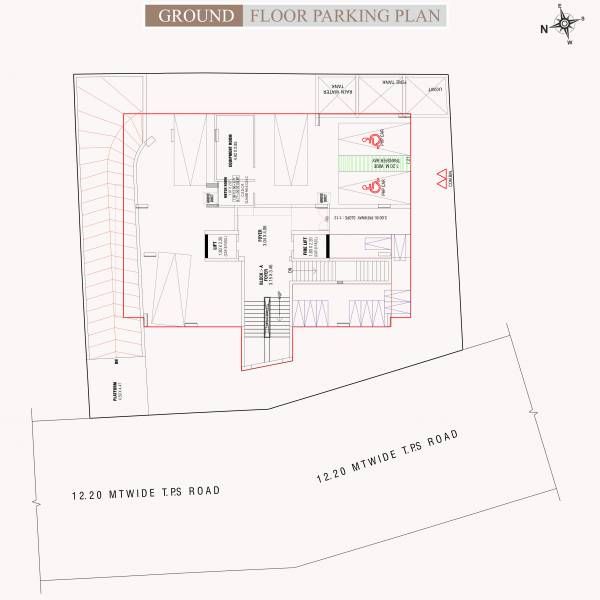  the-residency Block A Cluster Plan for ground Floor parking plan