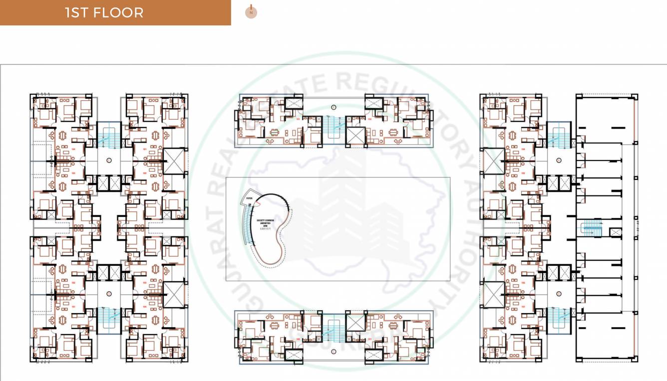  the aayansh Tower A B C D E F Cluster Plan for 1st Floor