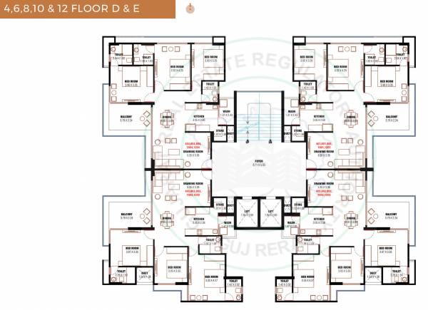  the-aayansh Tower D Cluster Plan from 4th to 12th Floor