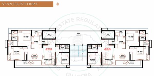  the-aayansh Tower F Cluster Plan from 3rd to 13th Floor